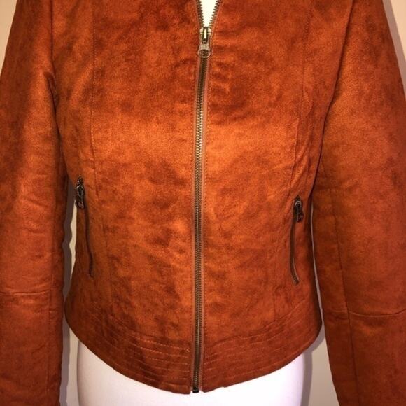 Outback Red Faux Suede Front Zip Jacket Size S EUC - Picture 4 of 7